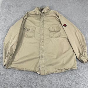 Titicaca FR Shirt Men 3XL Tan Flame Resistant CAT2 Canvas Button Front